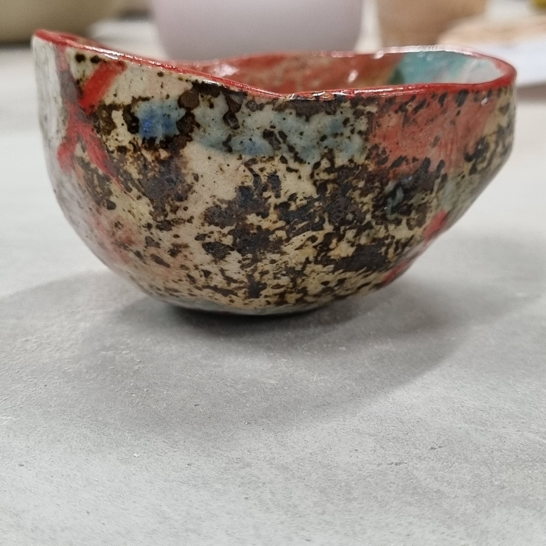 Hand-painted Artisan Ceramic Bowl, multi-coloured Type @