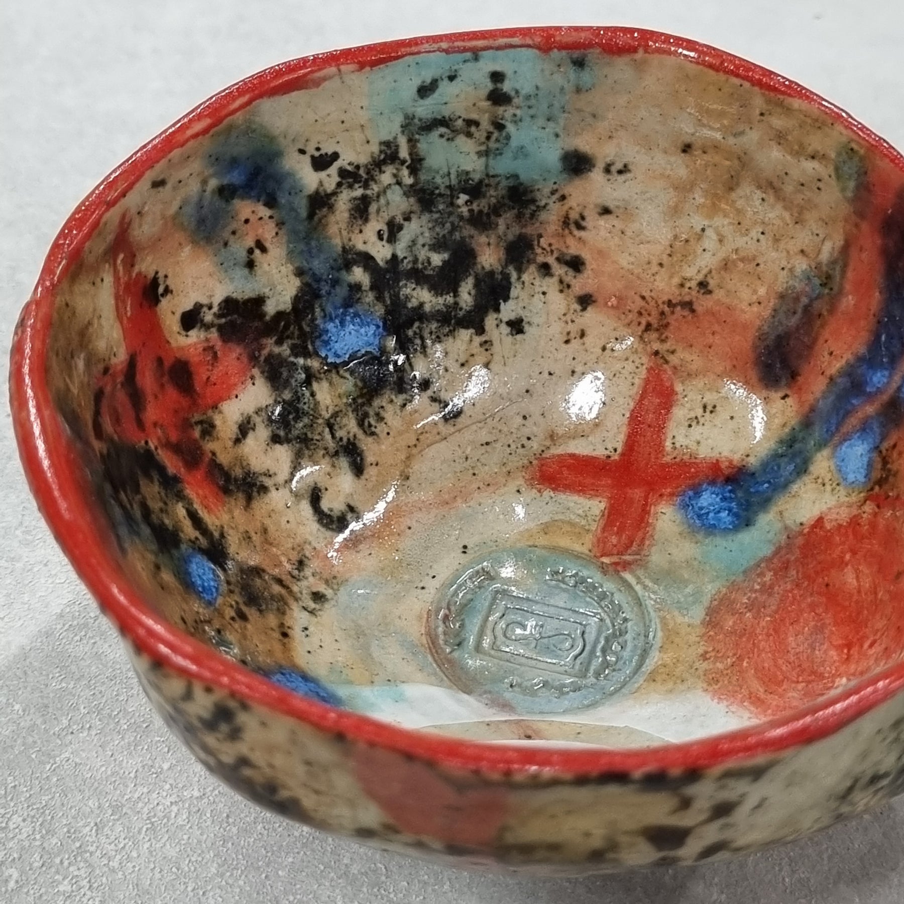 Hand-painted Artisan Ceramic Bowl, multi-coloured Type @