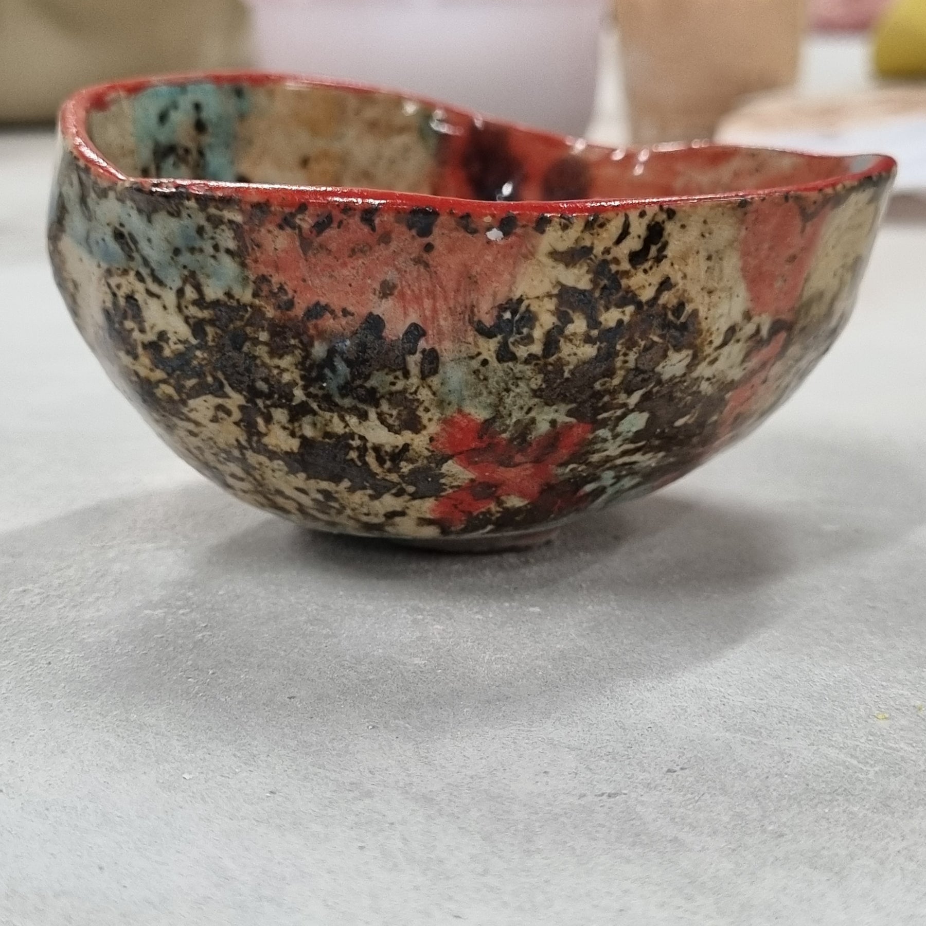 Hand-painted Artisan Ceramic Bowl, multi-coloured Type @