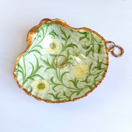 Australian scallop shell trinket dish William Morris Scroll