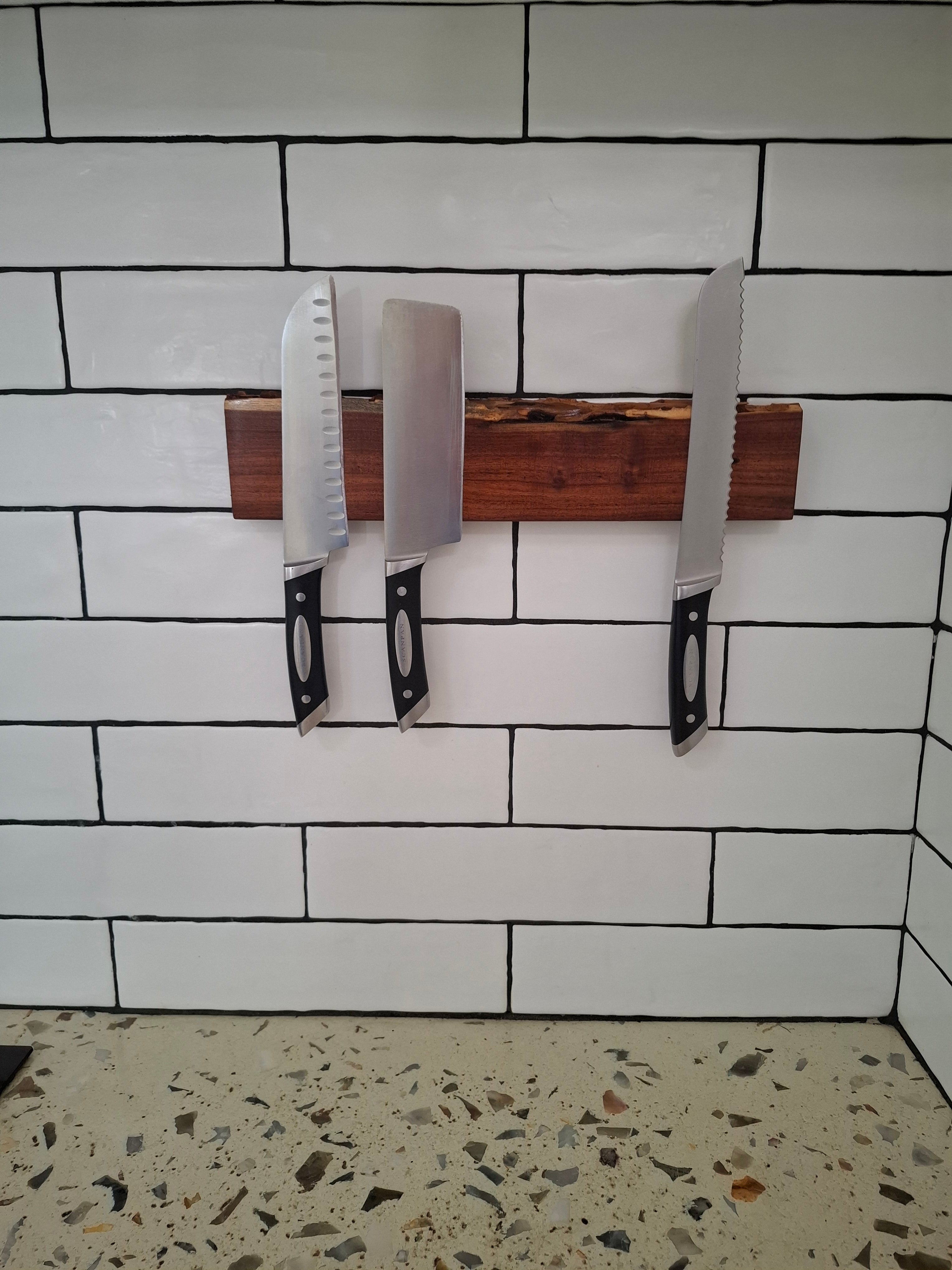 Handmade Wooden Magnetic Knife Holder