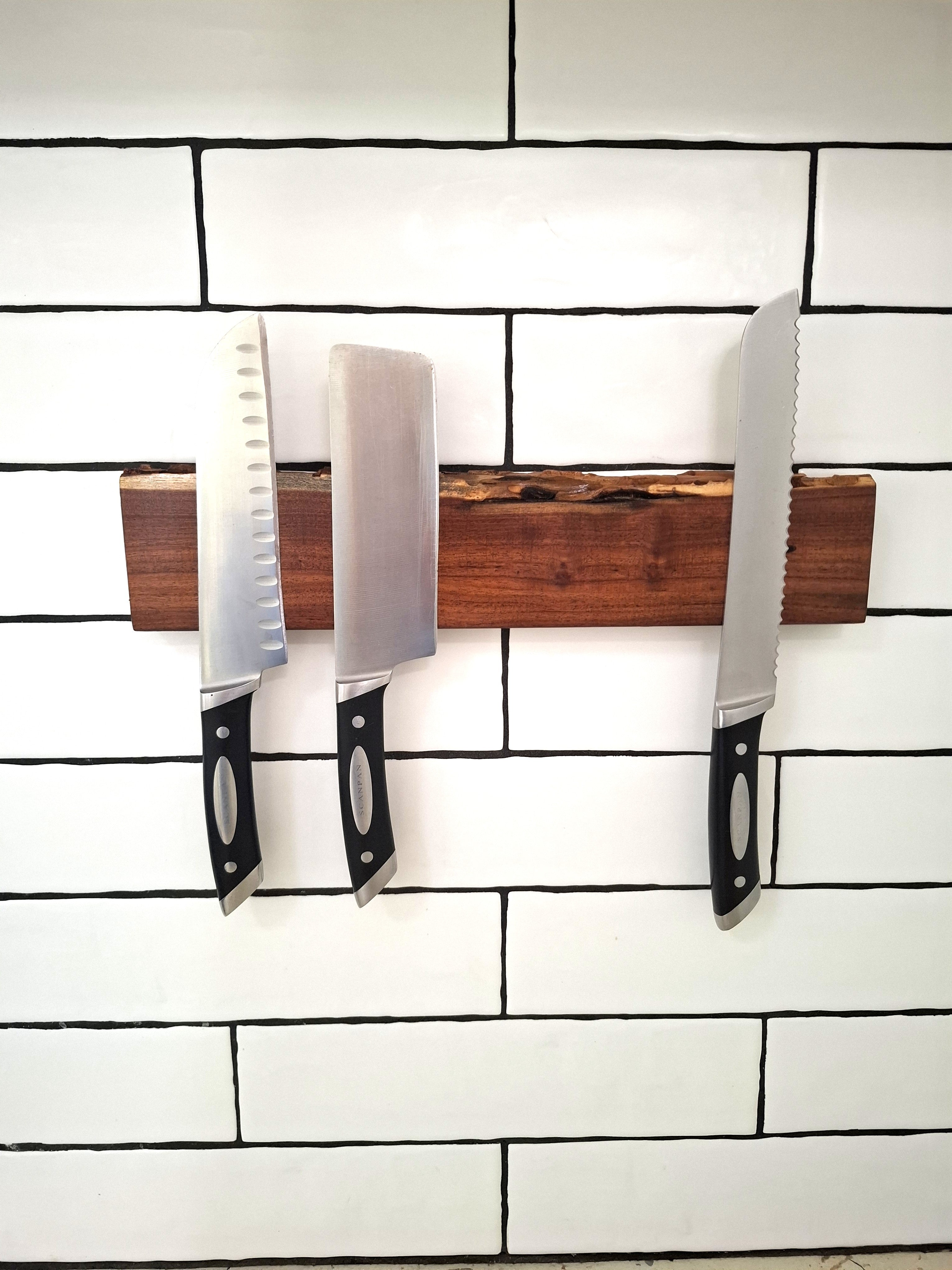 Handmade Wooden Magnetic Knife Holder