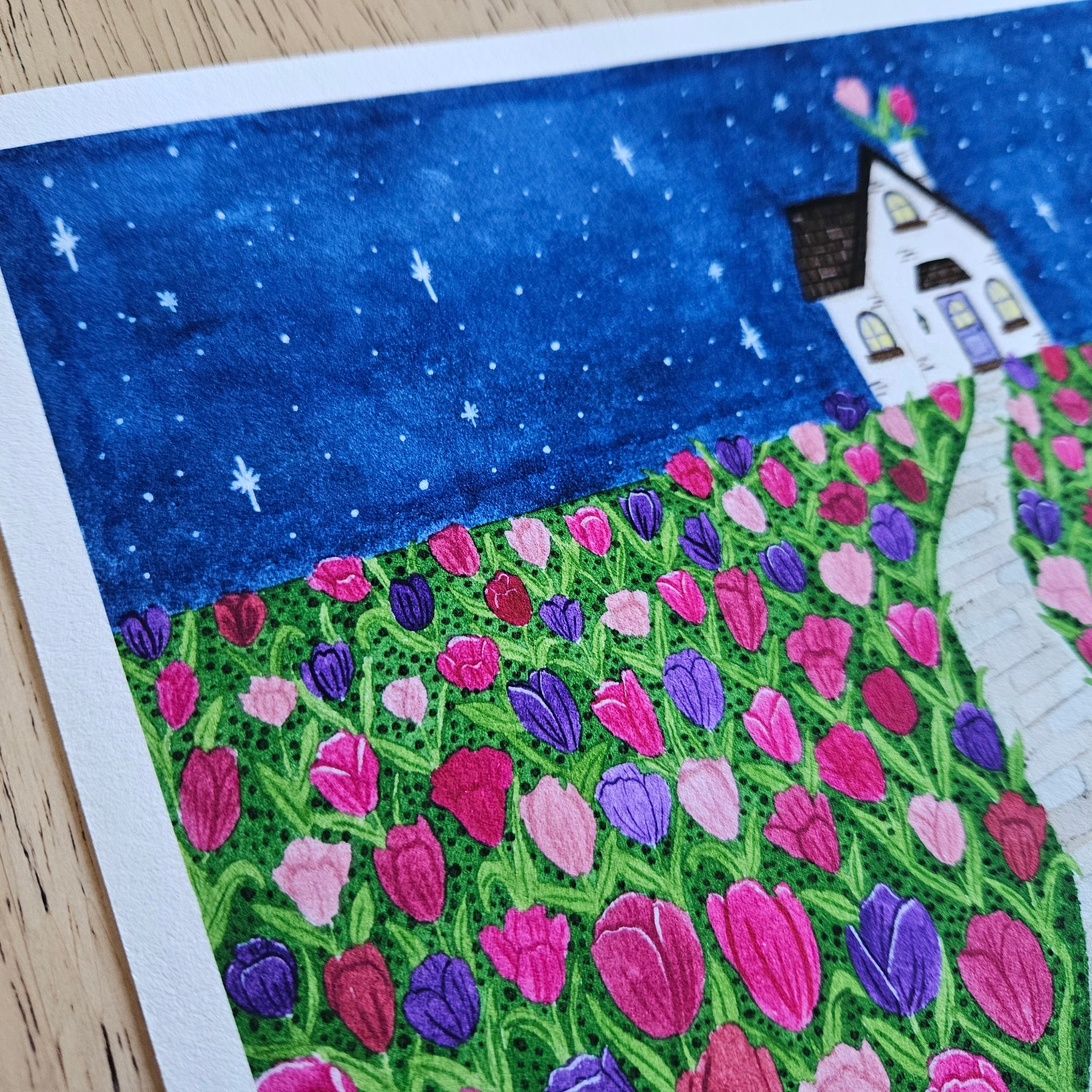 Watercolour Art Print - 'Tulip Cottage'