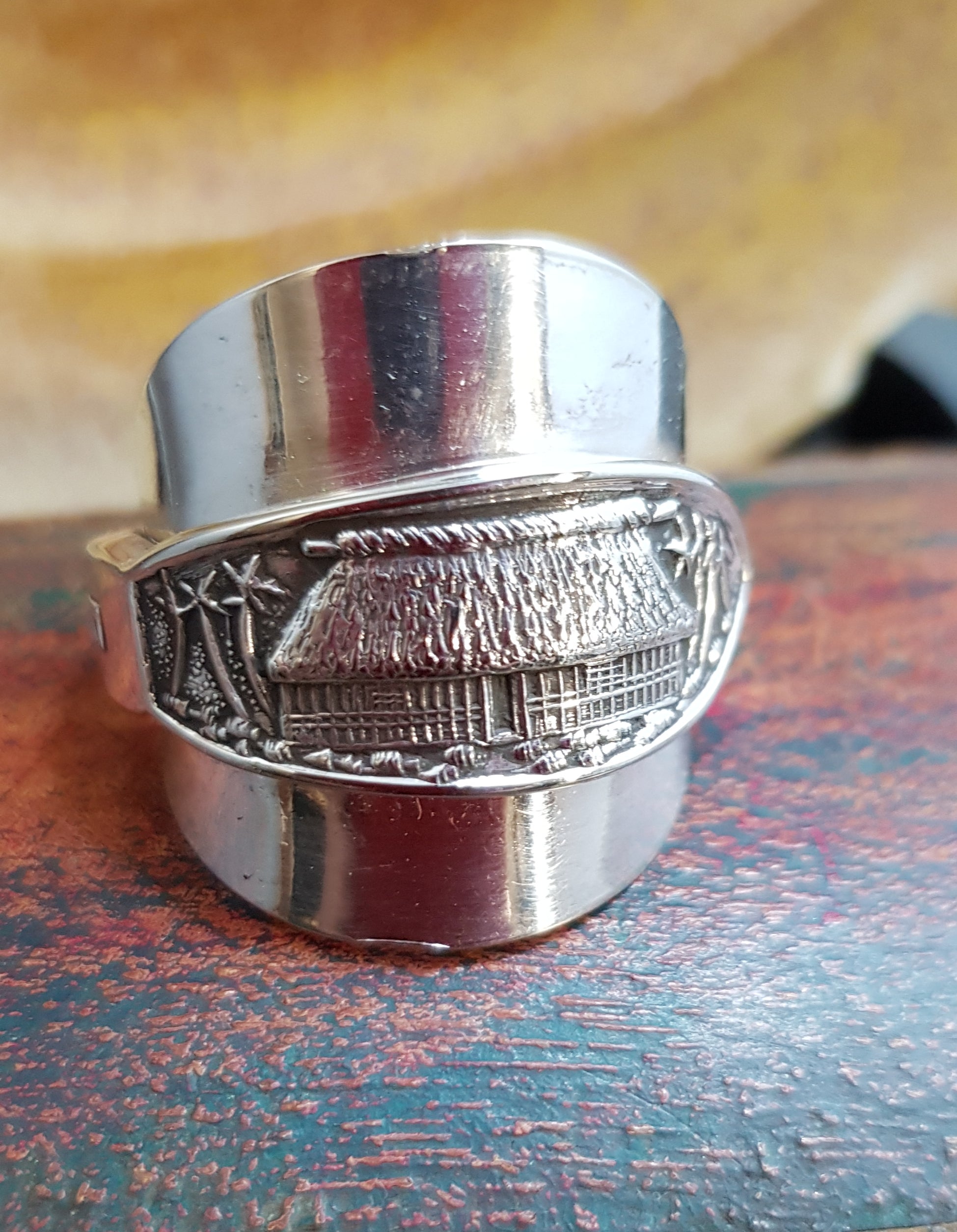 Silver Fijian Bure (hut) Ring (#416 AM/R)