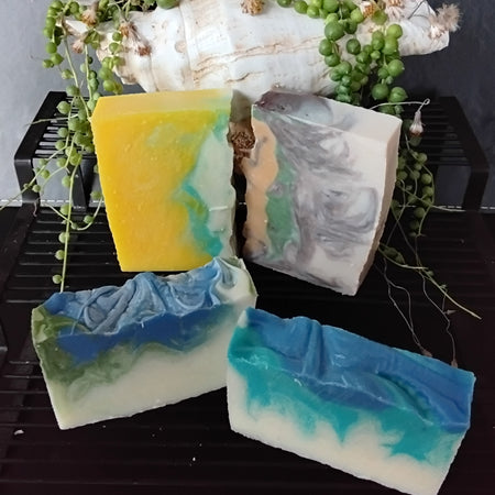 4 Fragrance Soapbars - Beach, Rain, Earth, Mountain - The Nature Pack