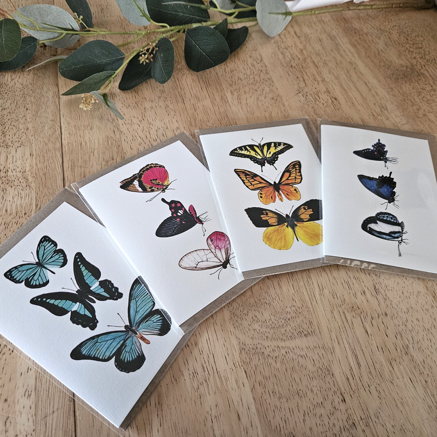 Watercolour Greeting Cards - Butterflies - Set of 4
