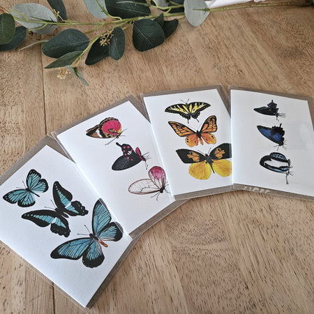 Watercolour Greeting Cards - Butterflies - Set of 4