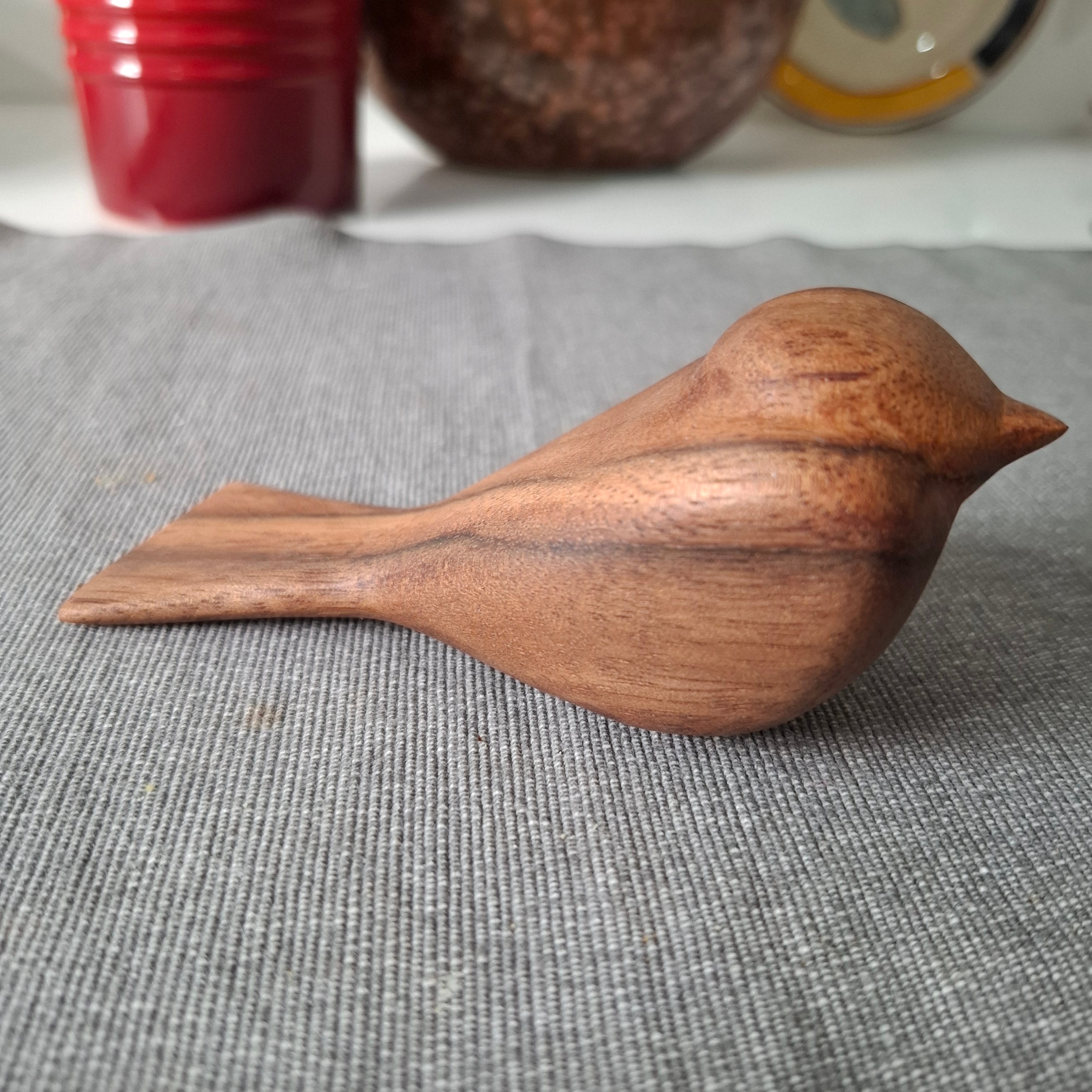 Hand-carved bird - NG Walnut Unique Bird Carving