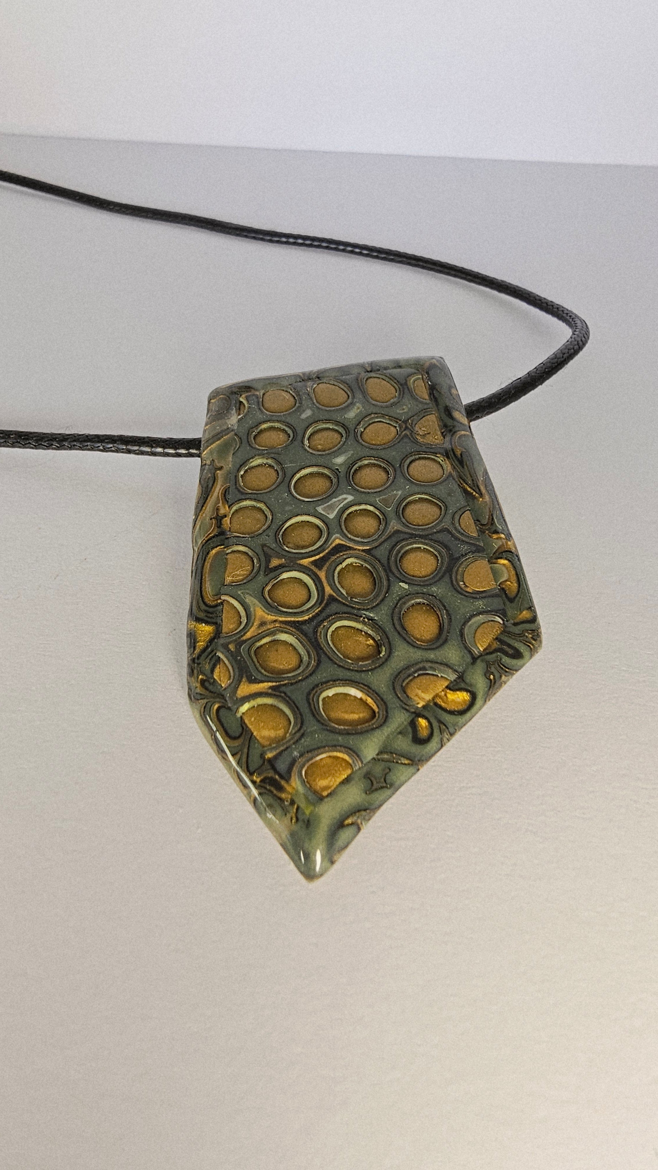 LICHEN RINGS - POLYMER CLAY FEATURE PENDANT