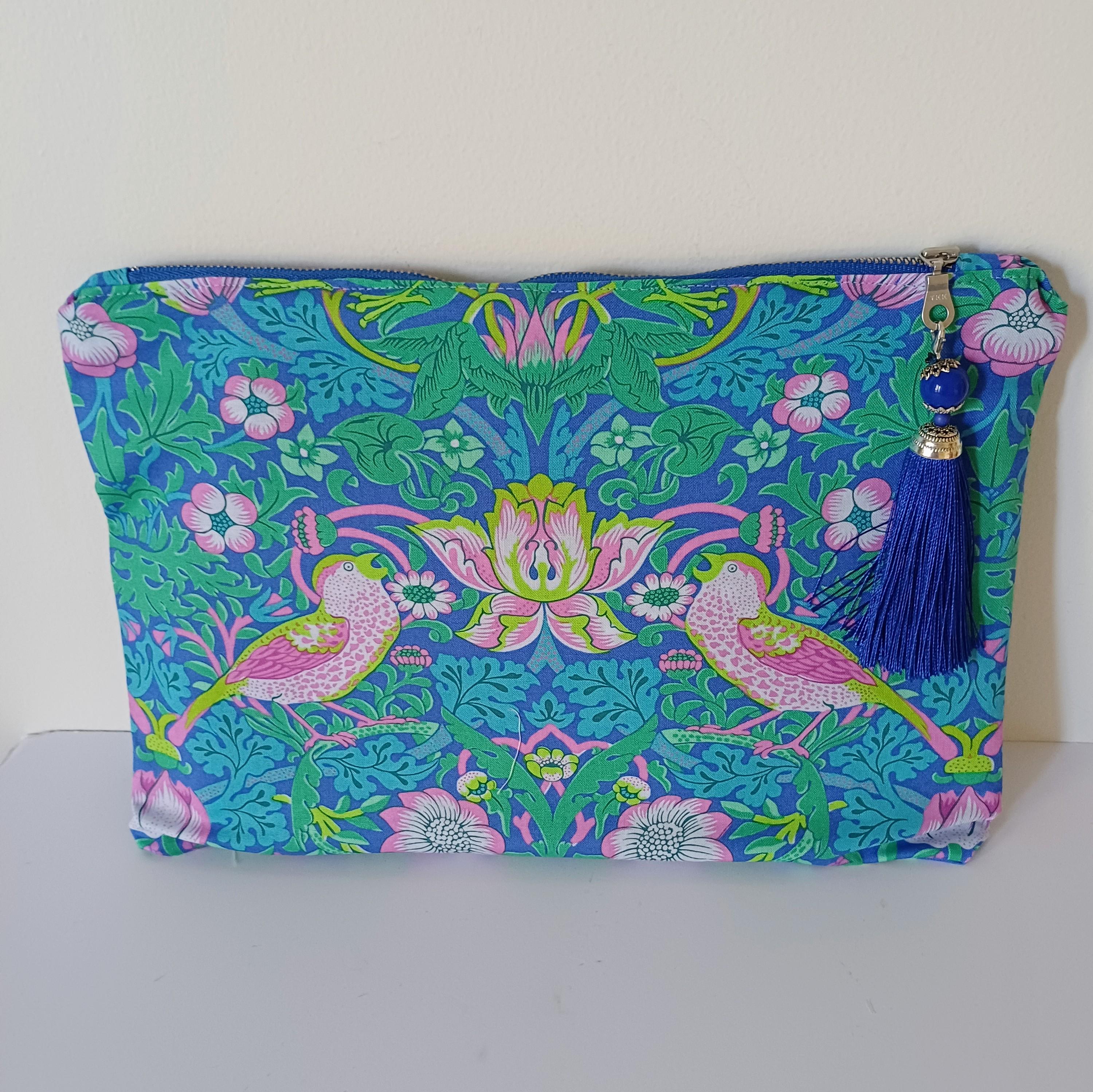 Zipper Pouch - Strawberry Thief - 30cm x 20cm