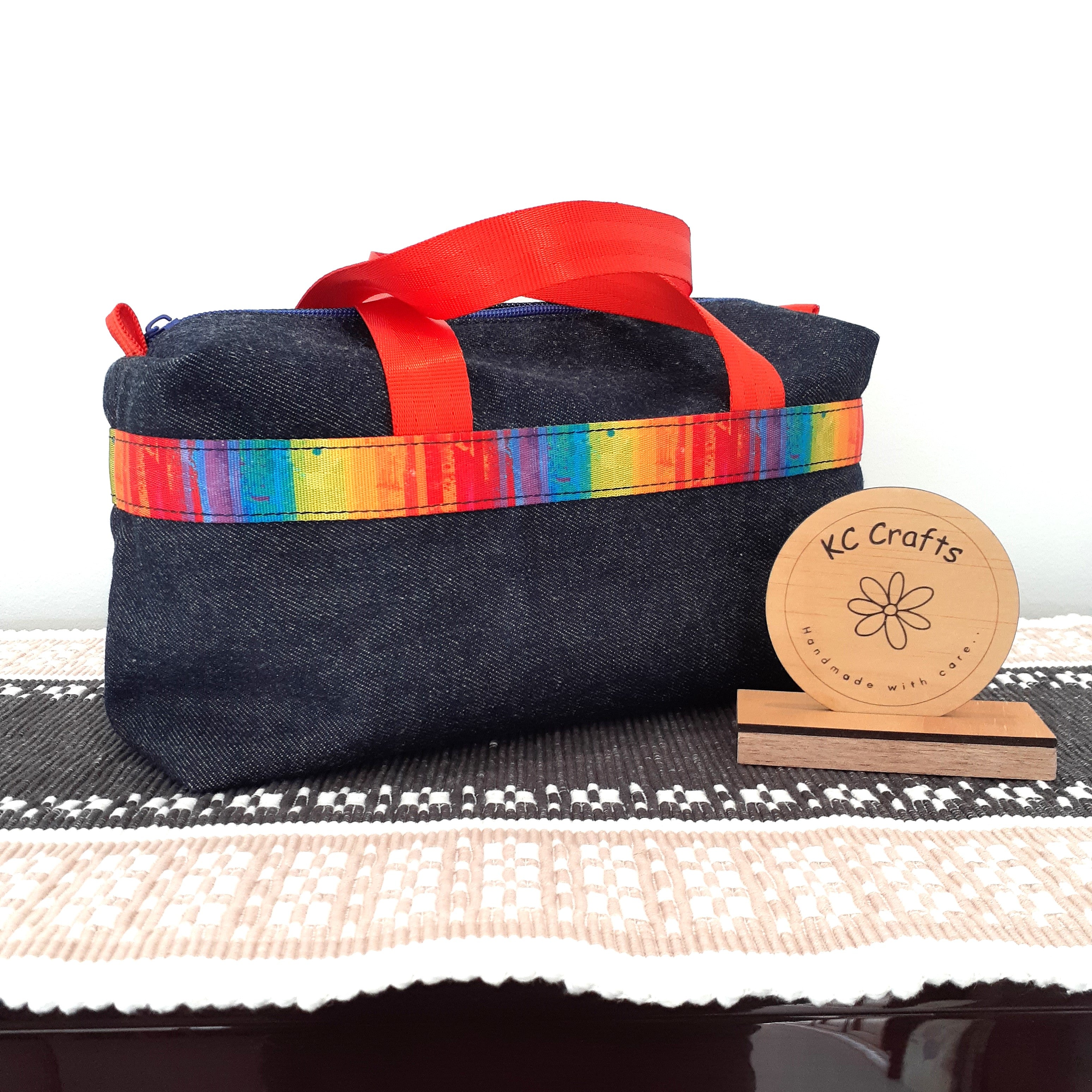 Denim Sunset Range - Boxy Bag; Zippered Pouch; Small Purse