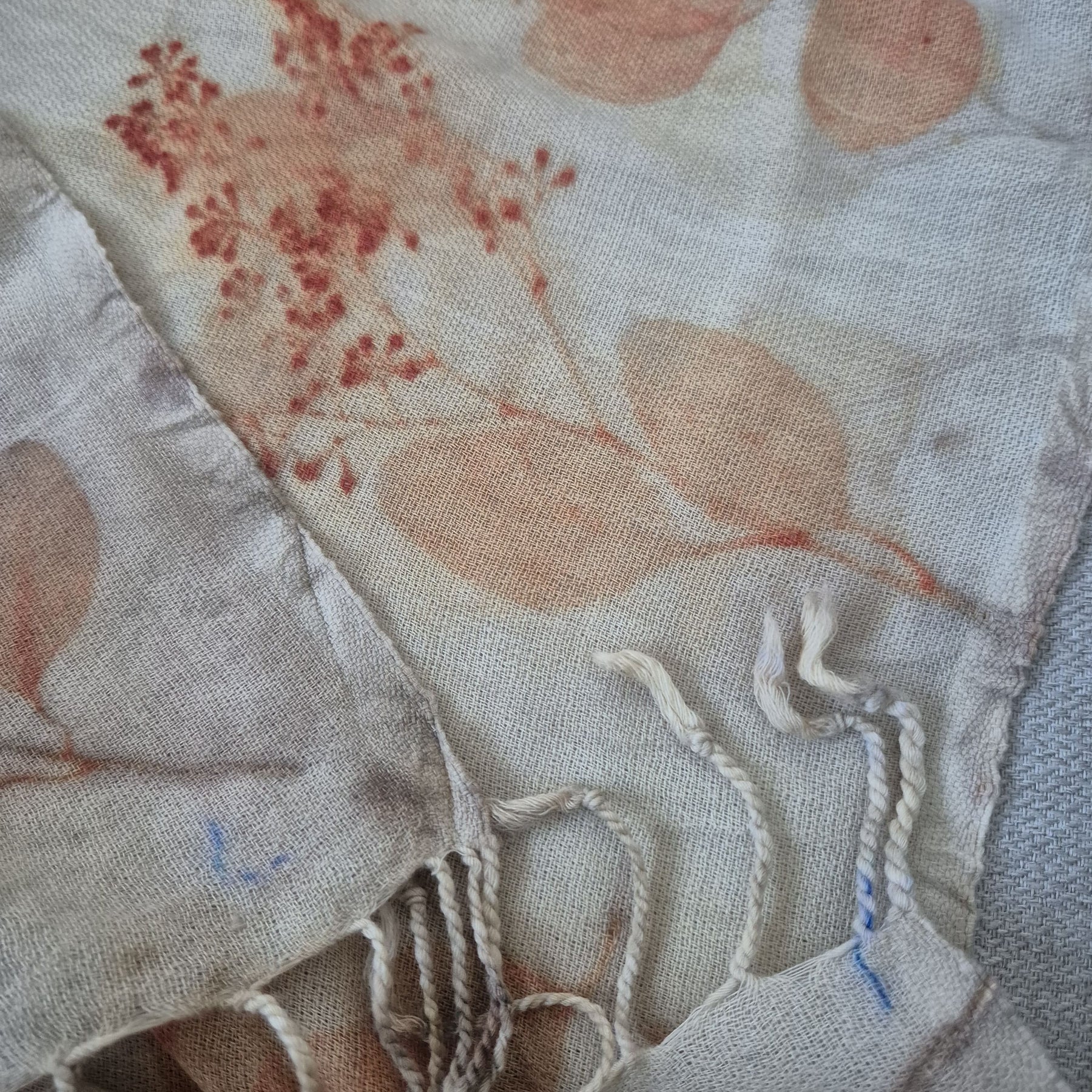 Pure merino wool fine wrap ecoprinted