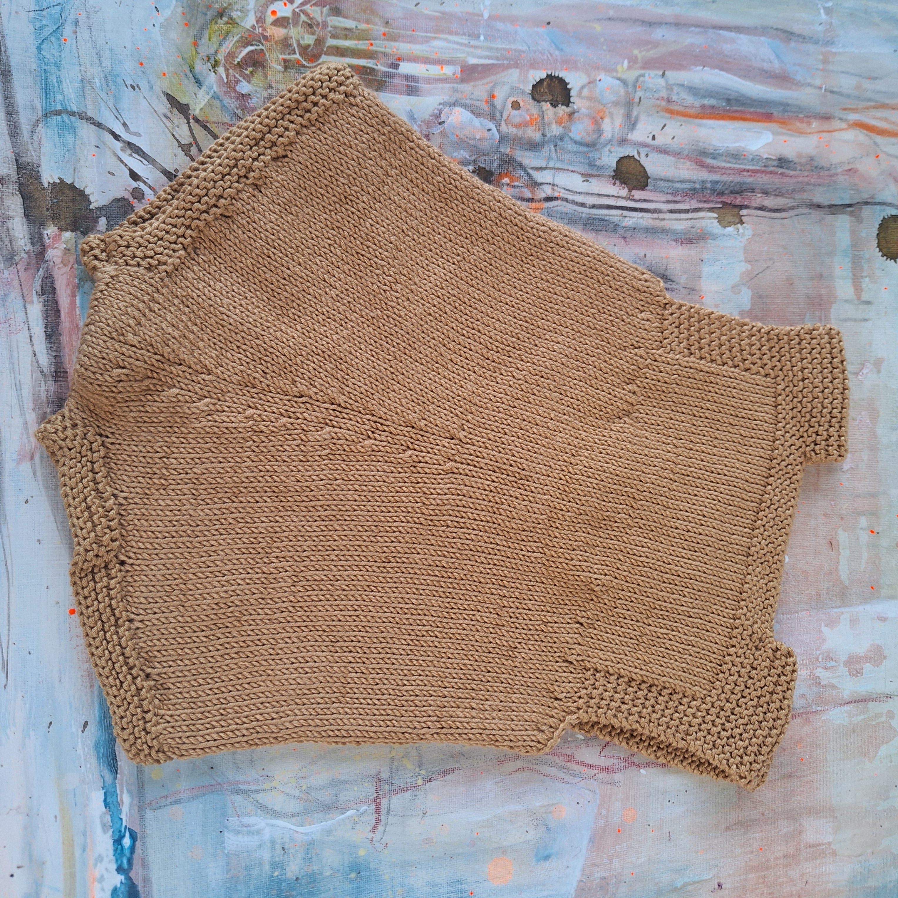 Handknitted Baby Romper in Soft Bamboo-cotton Sz 00