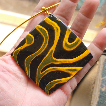 GOLDEN TERRAIN - POLYMER CLAY PENDANT