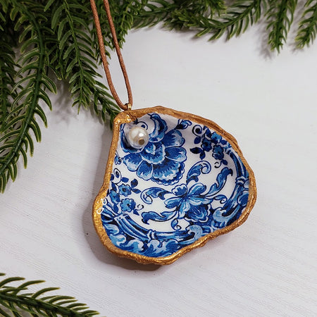 Hanging ornament real oyster shell art
