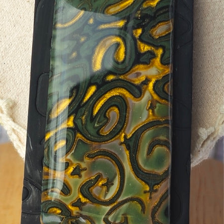 GOLDEN WHIRLS - UNIQUE POLYMER CLAY PENDANT