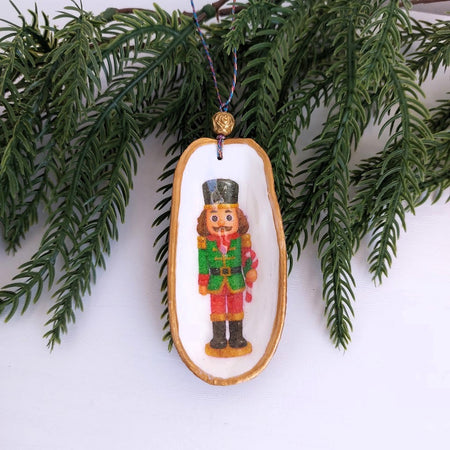 Real shell - hanging Christmas ornament - nutcracker Christmas decoration