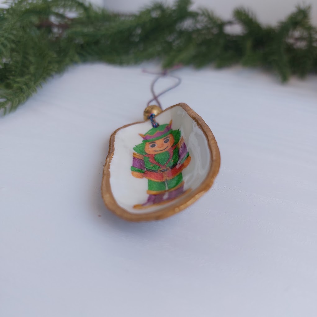 Real shell - hanging Christmas ornament -nutcracker Christmas decoration