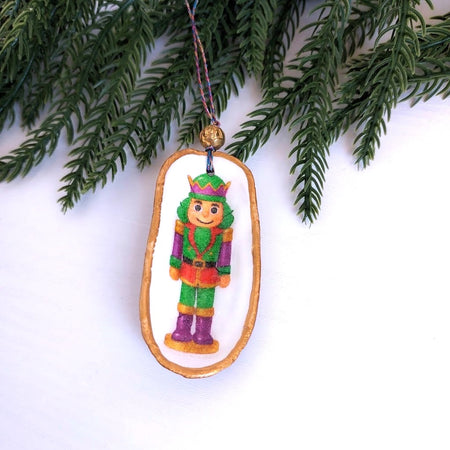 Real shell - hanging Christmas ornament -nutcracker Christmas decoration