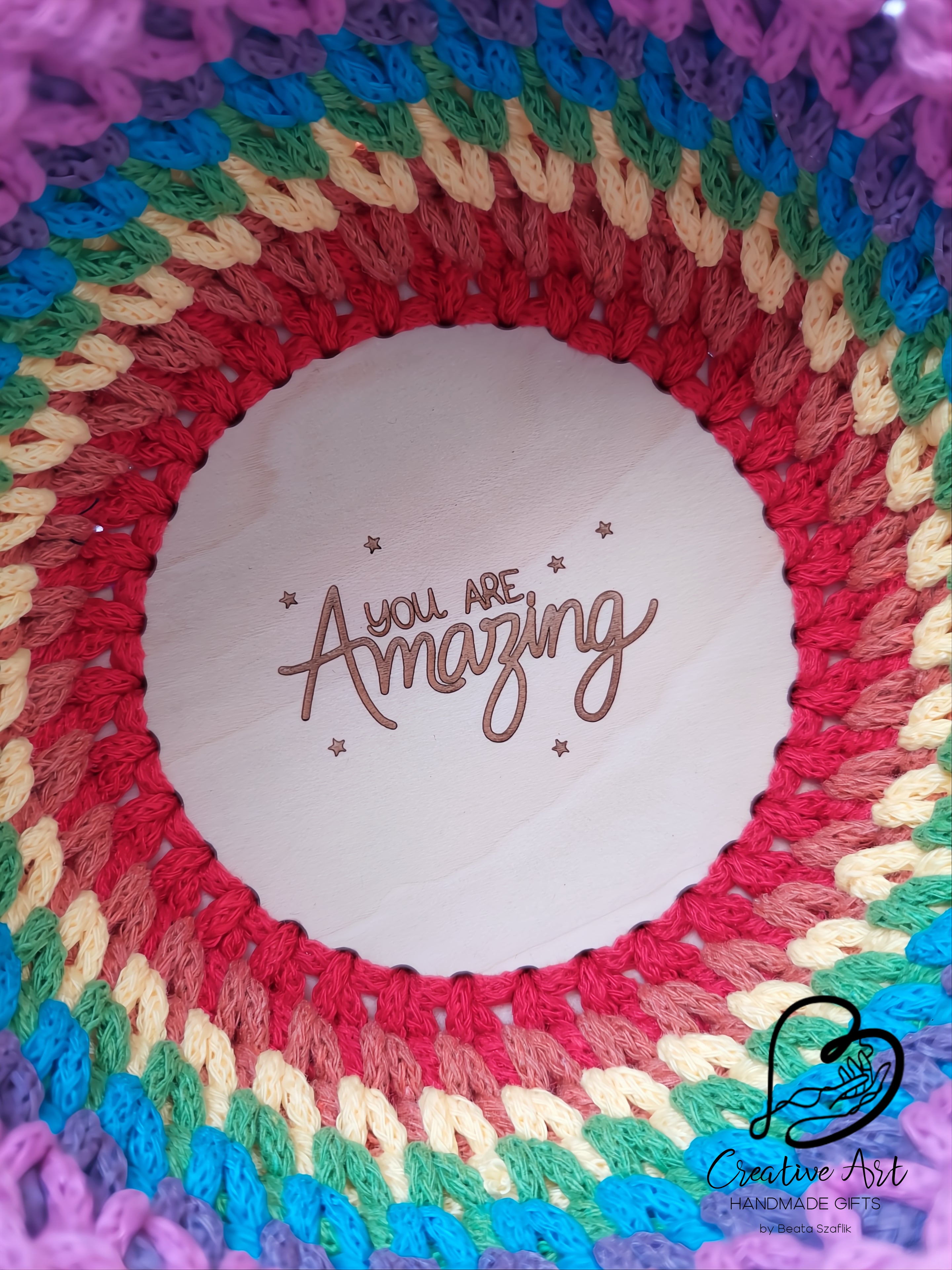 "You are amazing" Rainbow Trinket Basket