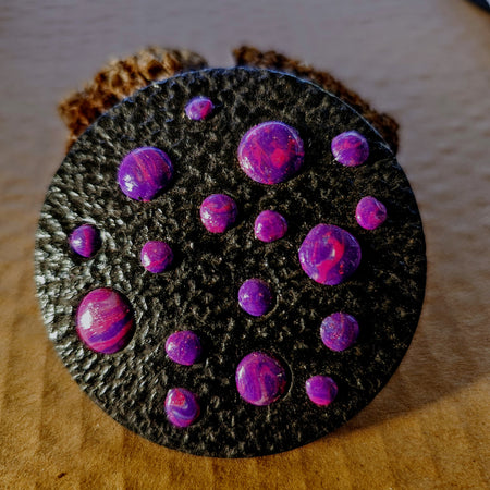 VIOLET ORBS - POLYMER CLAY BROOCH