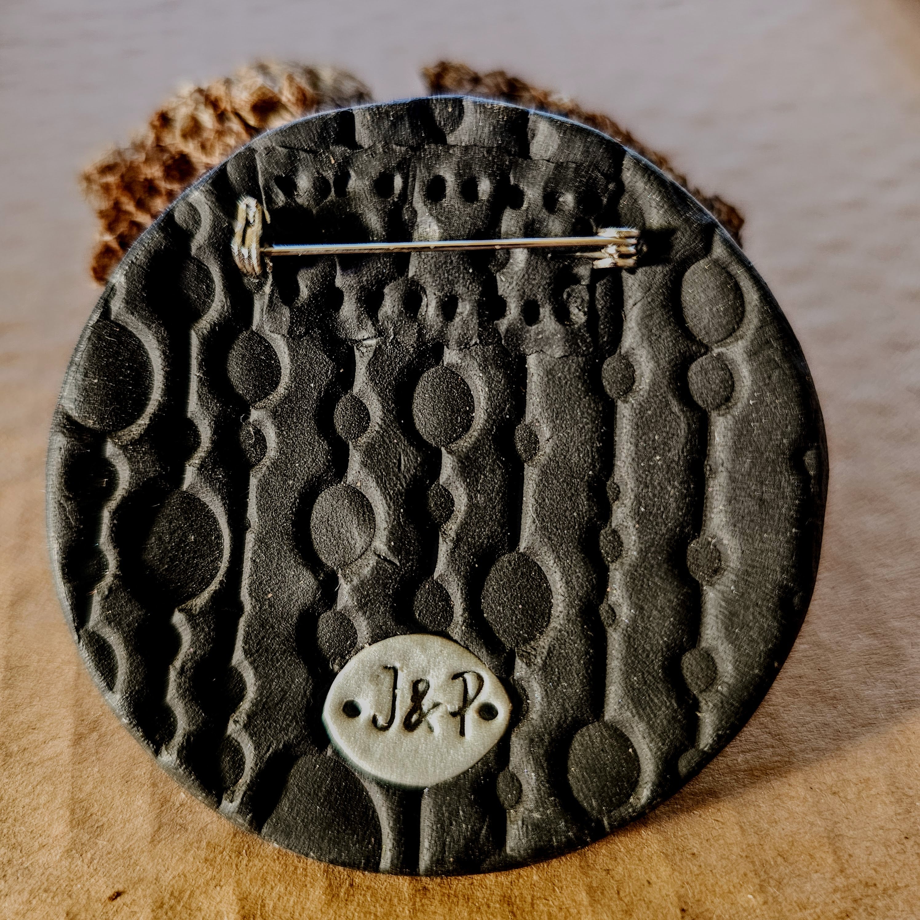 VIOLET ORBS - POLYMER CLAY BROOCH