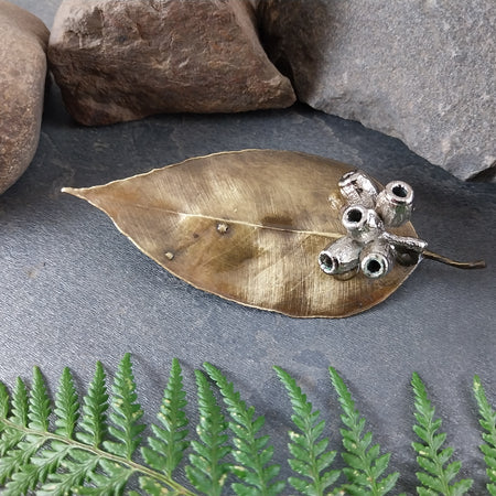 Gum Leaf / Gum Nut Brooch - 17