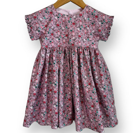 Vintage Dusty Mauve Floral CHLOE Dress - SIZES 2 & 3