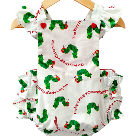 The Very Hungry Caterpillar Ruffle Romper – Handmade Baby Outfit | Adorable Creatures Australia