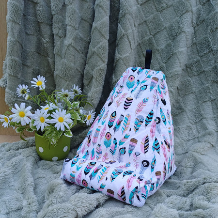 Feather Design Pillow Stand to suit Book and Tablet