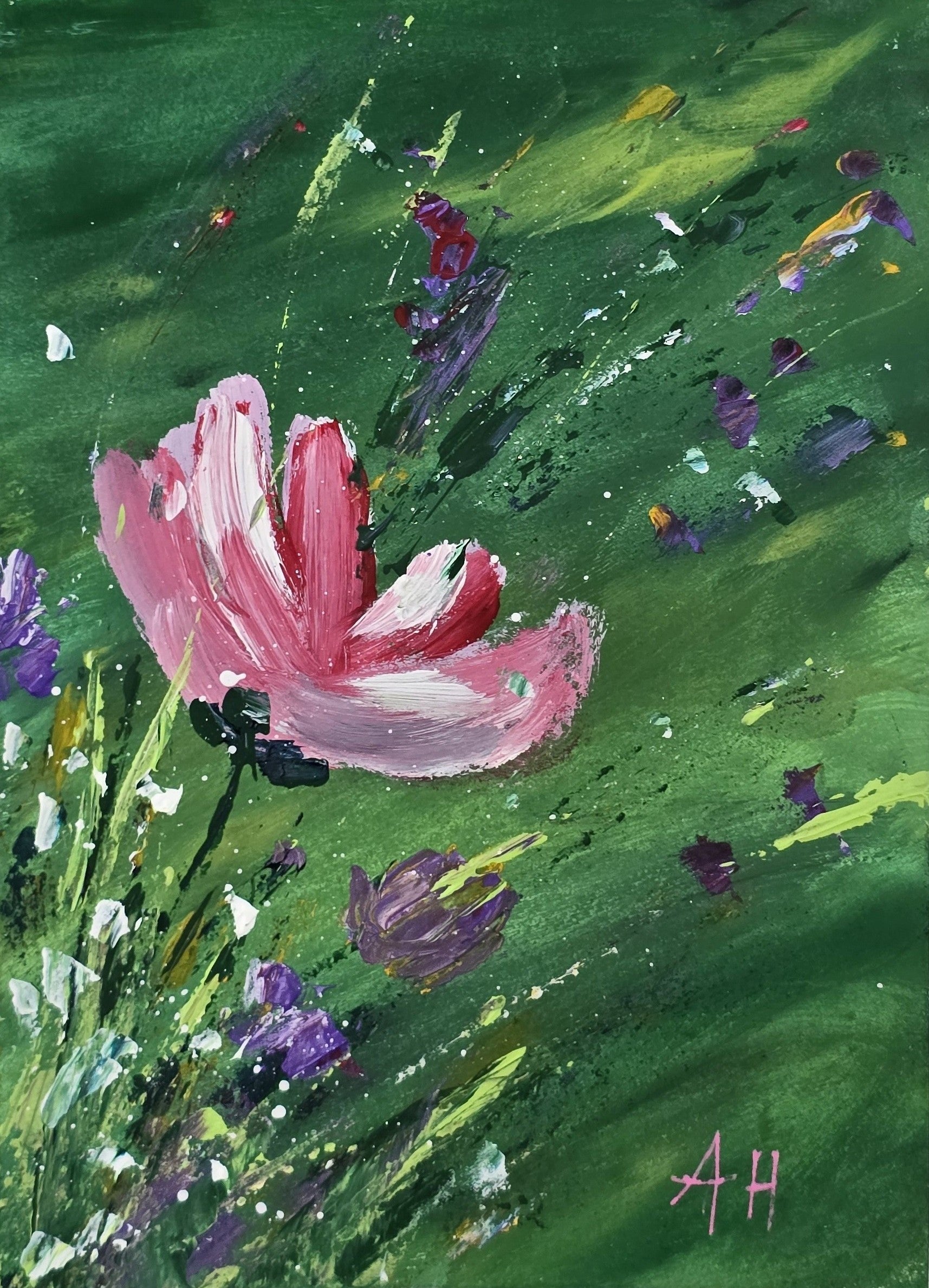 'A Whisper In Green' - Original Artwork on Watercolour Paper 13x18cm