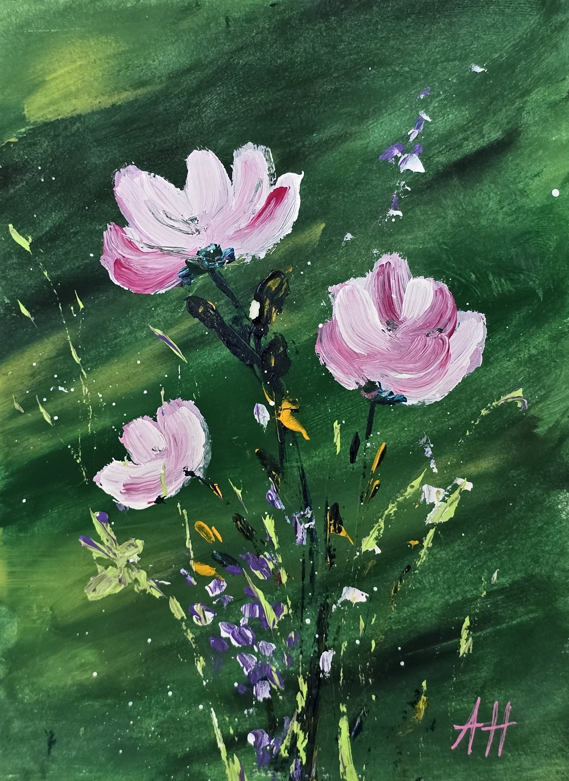 'A Softness In Green' - Original Artwork on Watercolour Paper 13x18cm