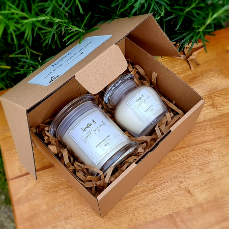 BEEutiful handmade box candle set floral