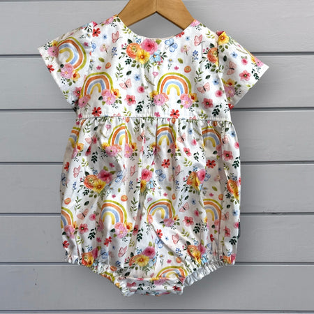 Rainbow Floral Tea Party Romper (SIZES 000-2)