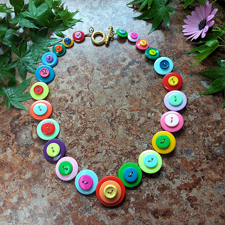 Button necklace - True Colours