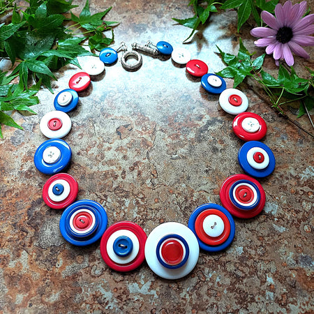 Colourful Button necklace - Viva USA!