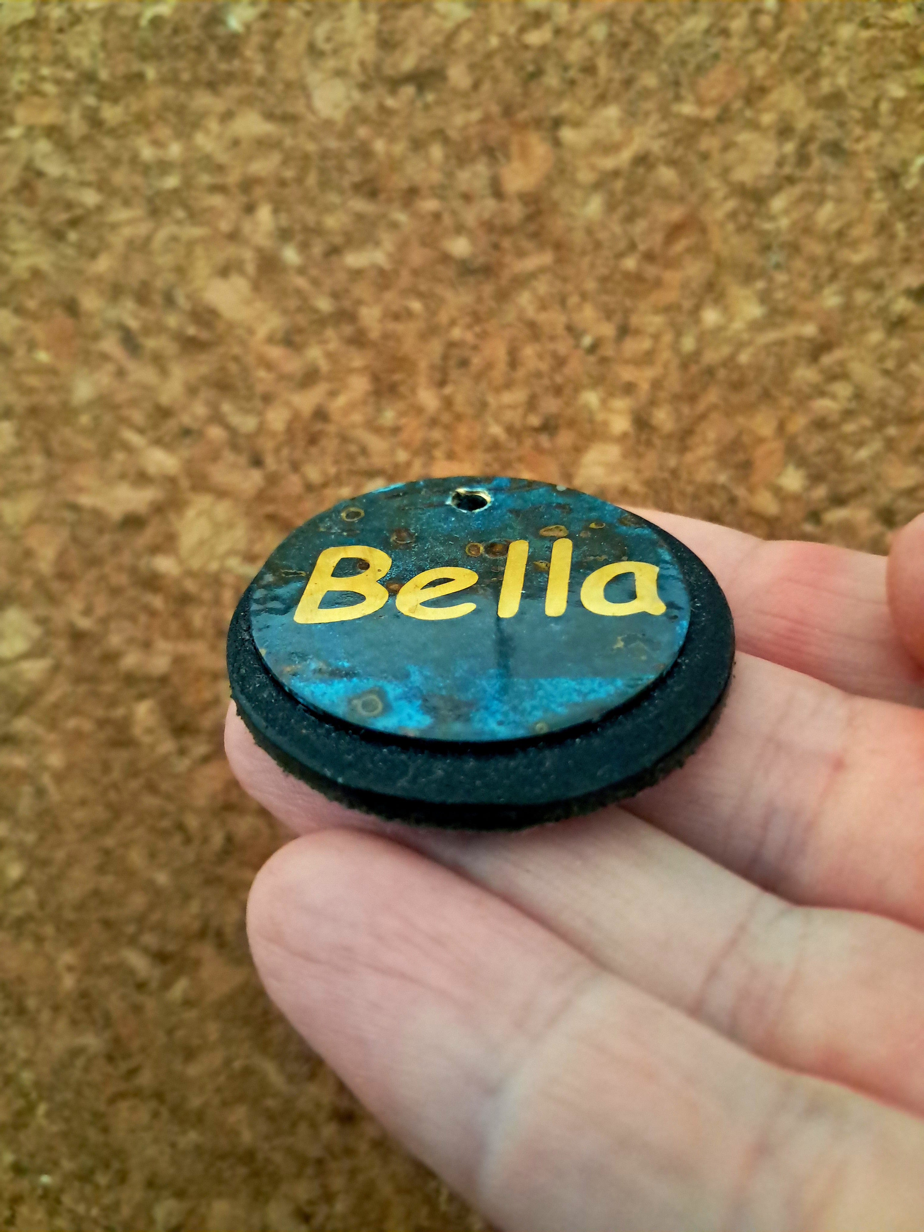 Brass Patina Name Tag with Leather Backing