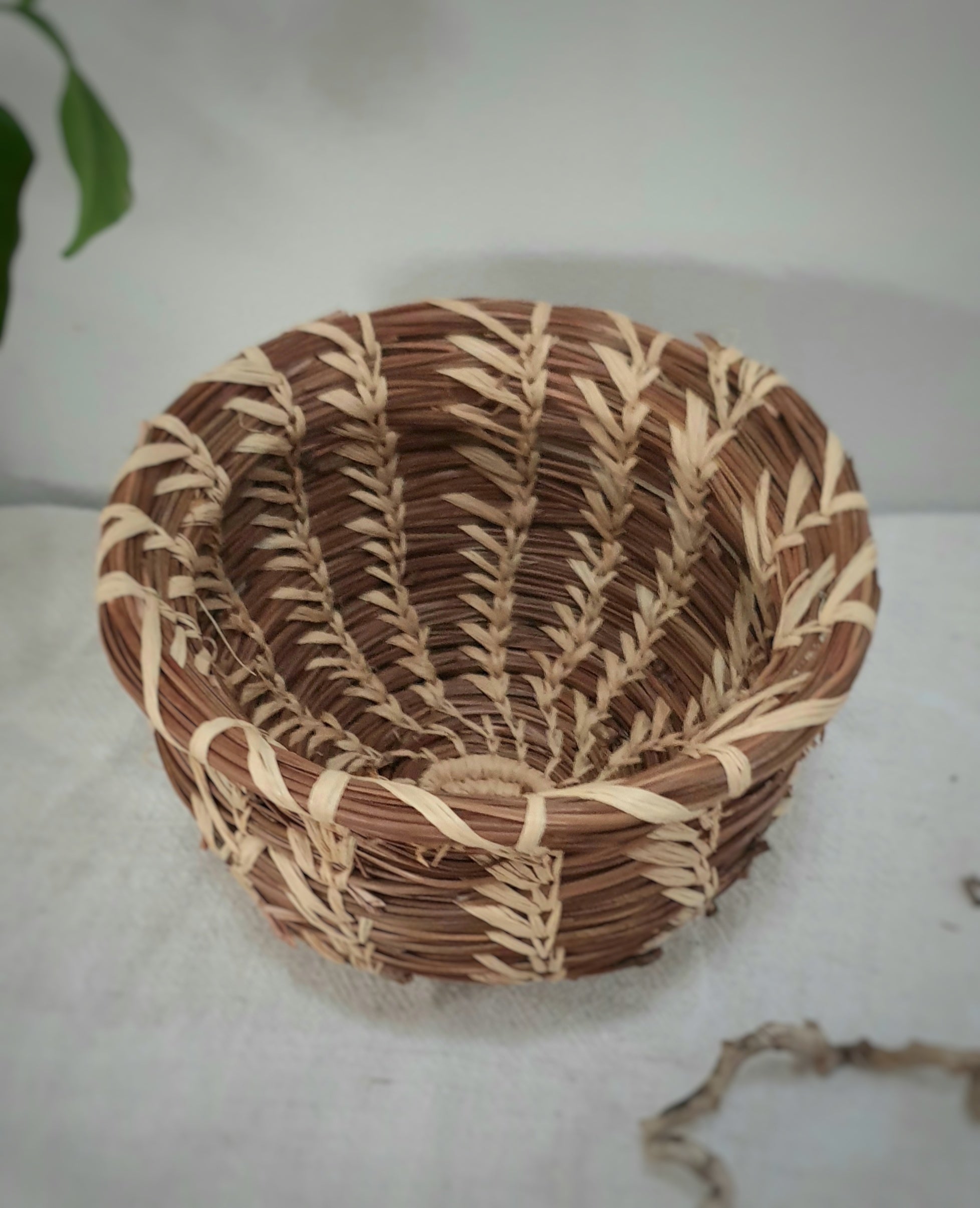 Handmade pine needle basket