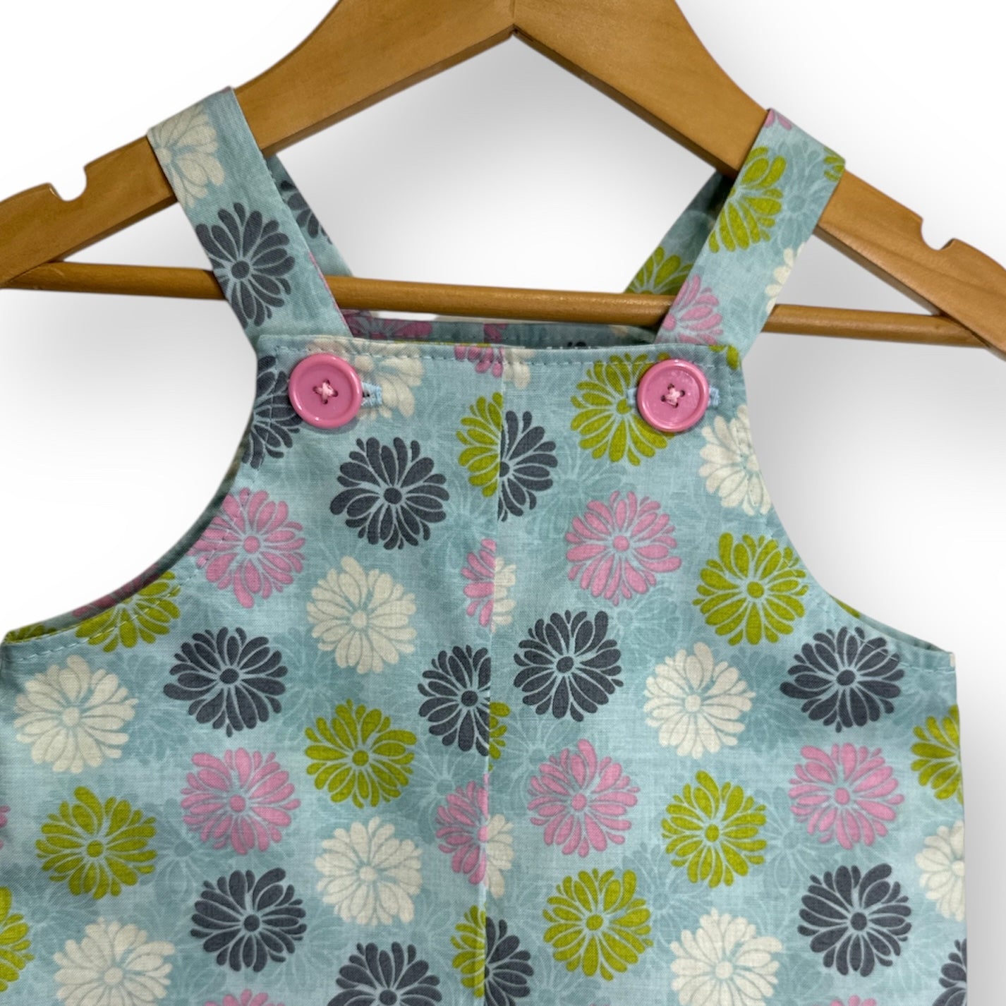 SIZE 00 Flowers Cotton Overalls with Matching Hat SET