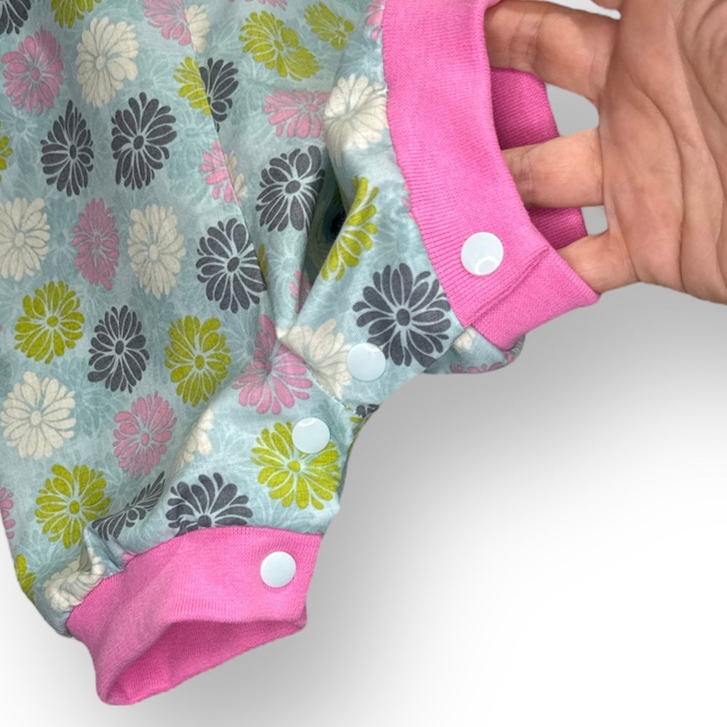 SIZE 00 Flowers Cotton Overalls with Matching Hat SET