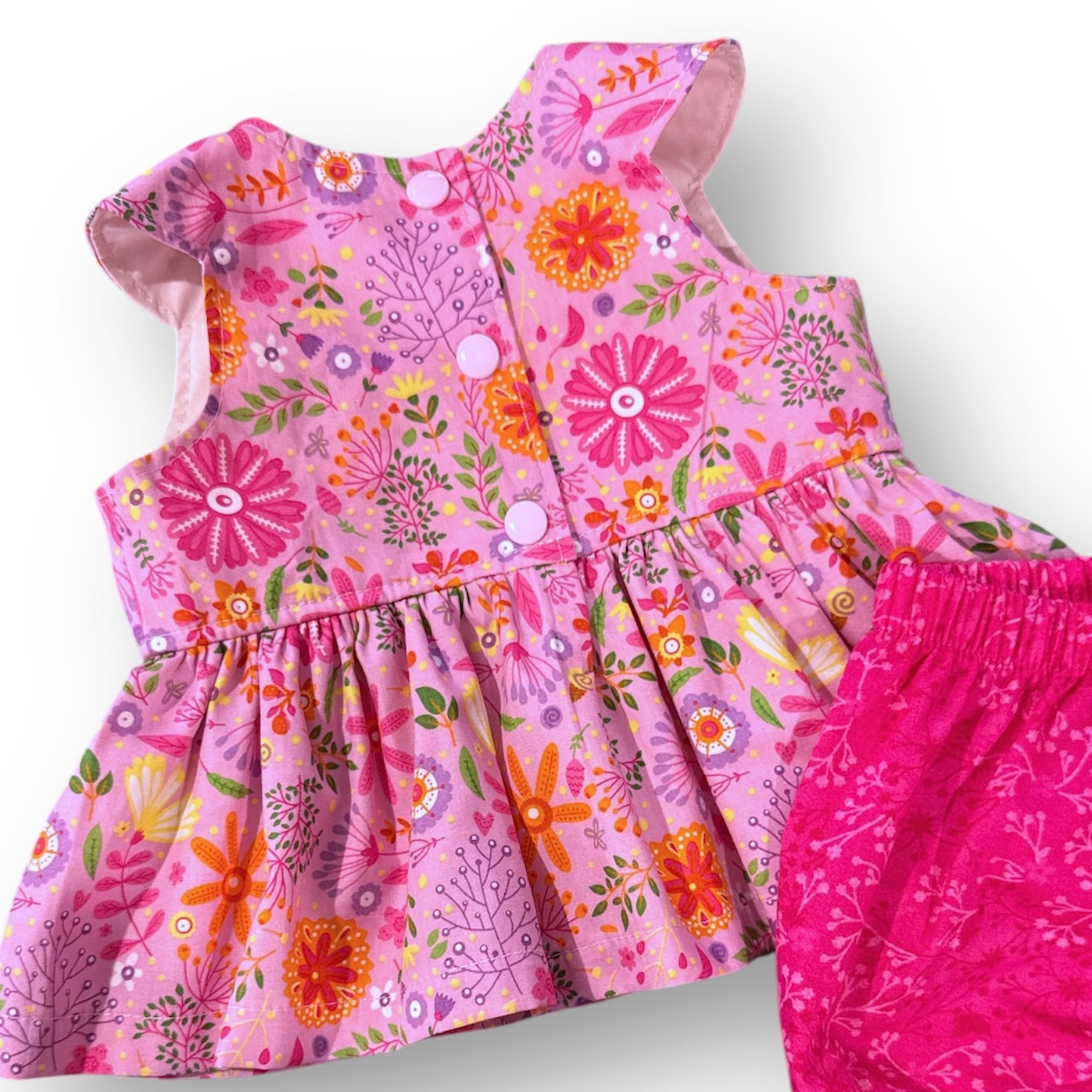 SIZE 000 Pink Meadow Baby Top & Bloomers Set