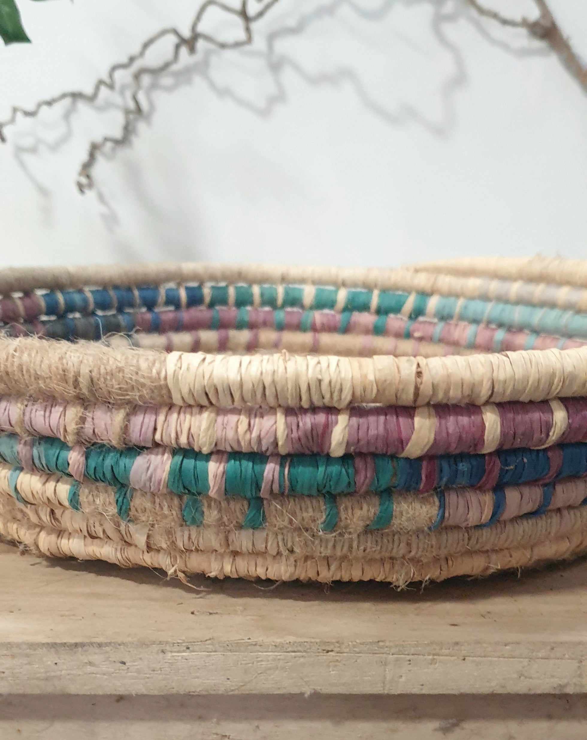Large handmade natural fibre basket