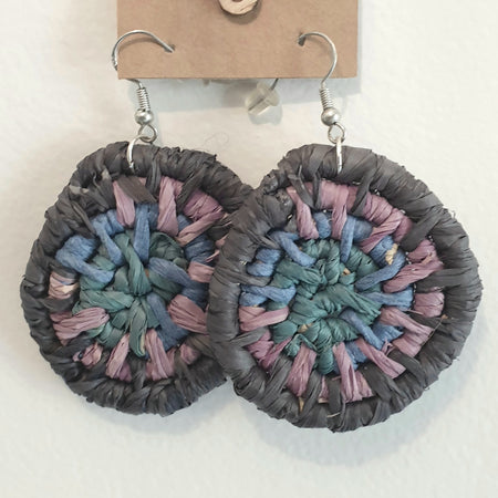 Handmade raffia coil earrings
