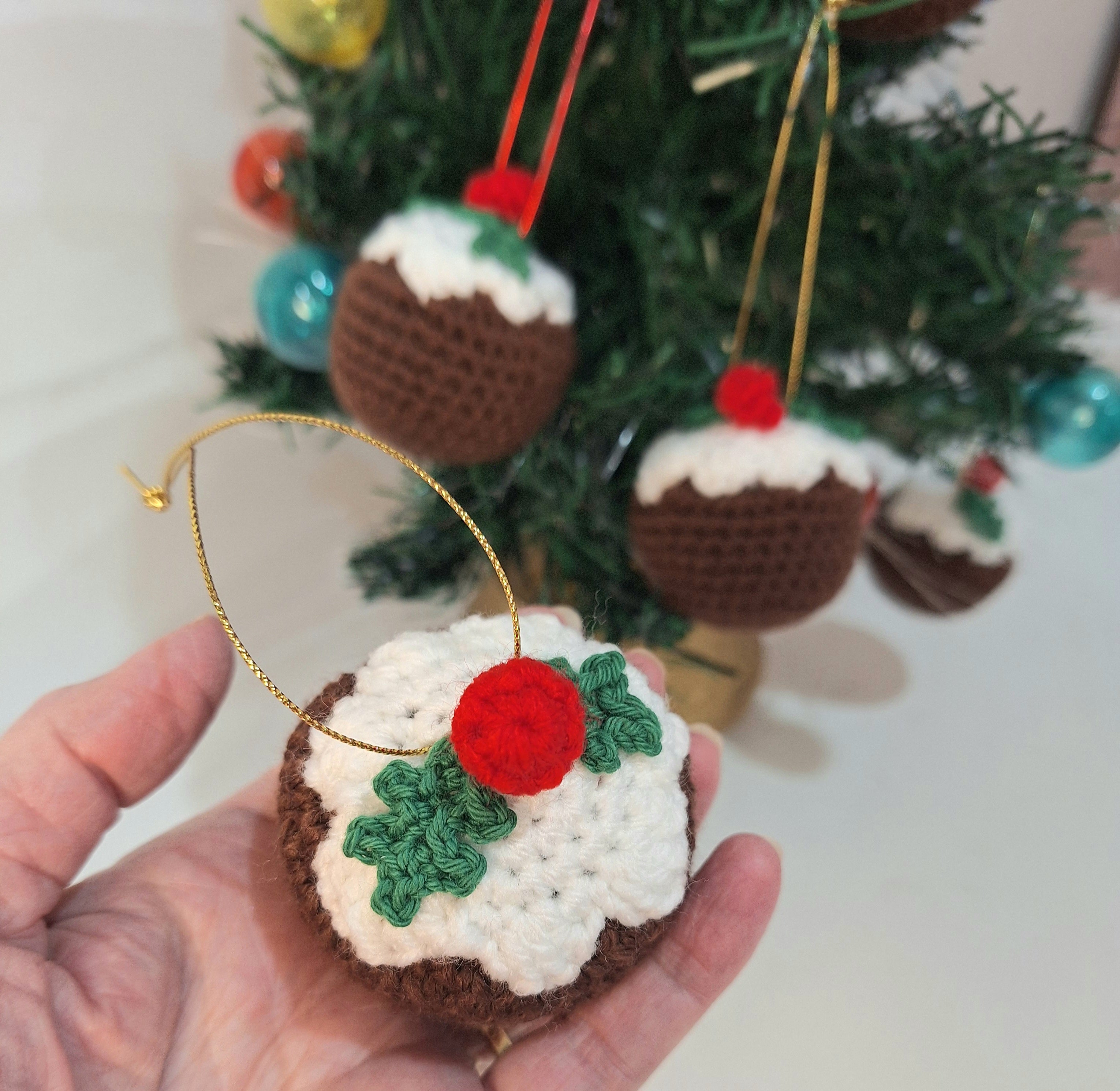 Crocheted Christmas Pudding Tree Decoration