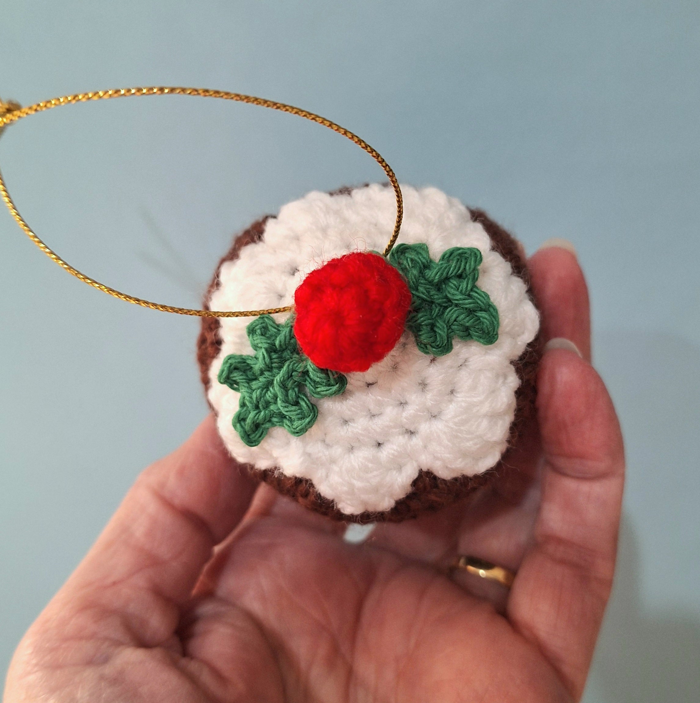 Crocheted Christmas Pudding Tree Decoration