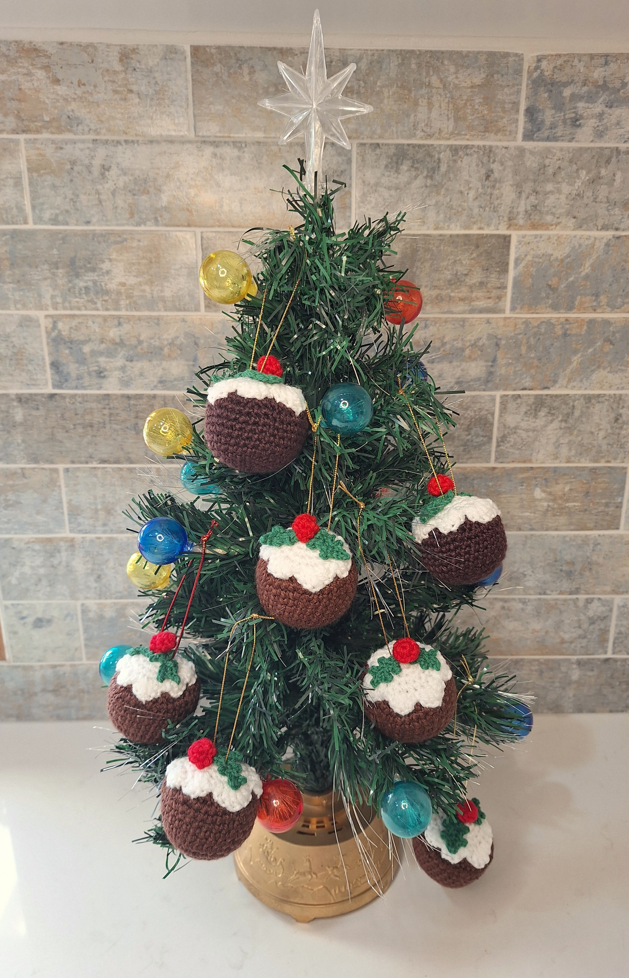 Crocheted Christmas Pudding Tree Decoration