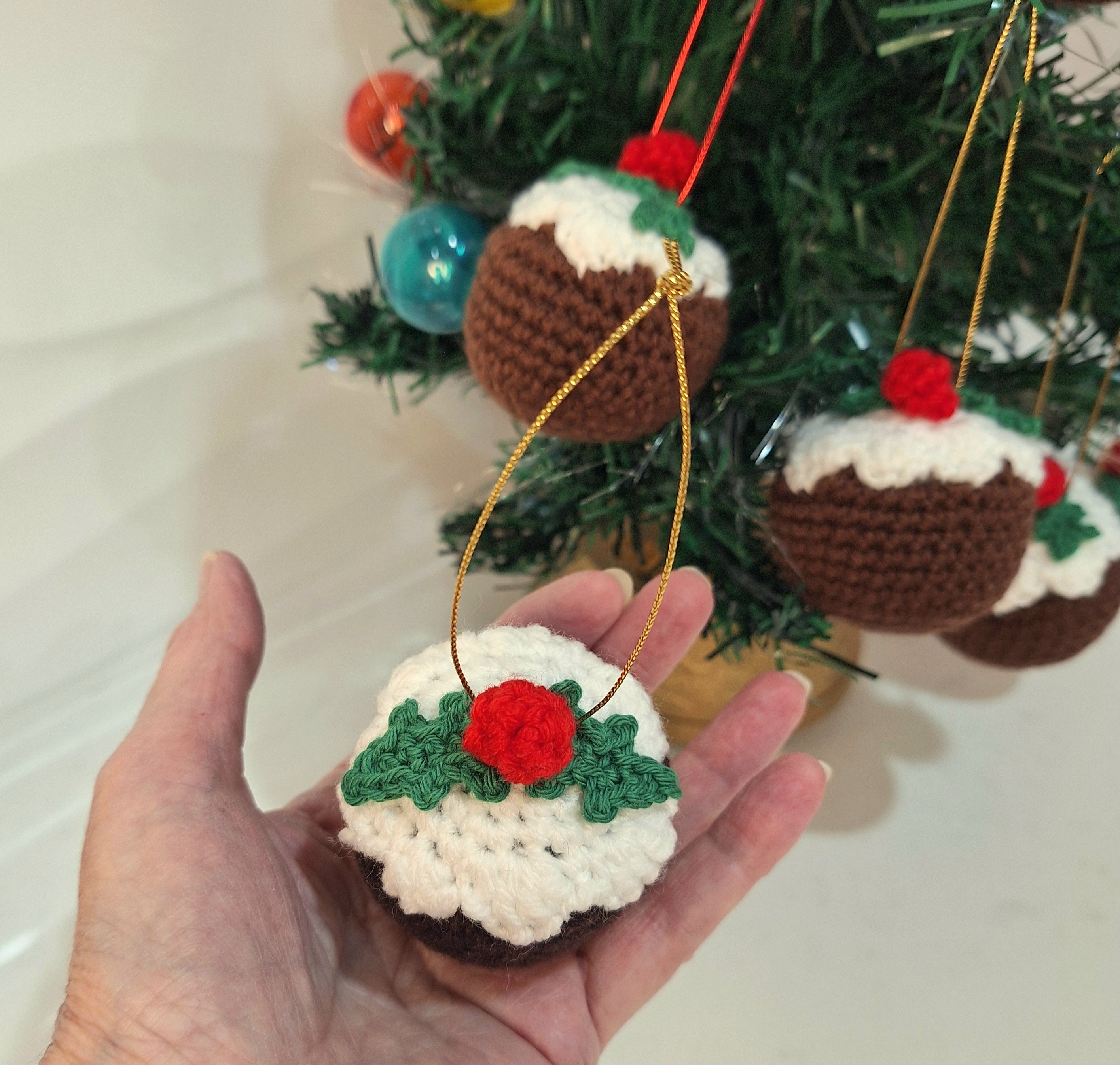 Crocheted Christmas Pudding Tree Decoration