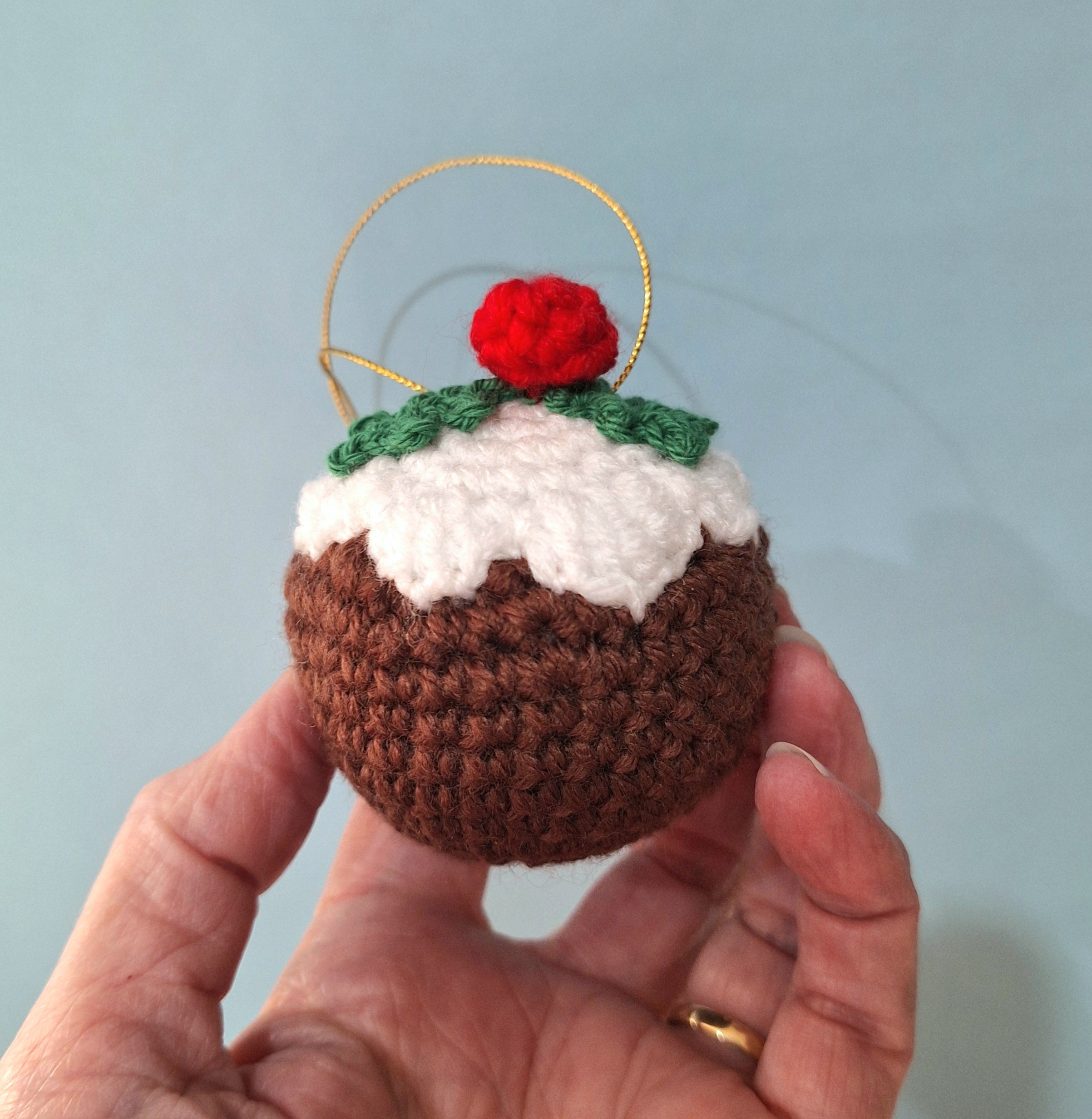 Crocheted Christmas Pudding Tree Decoration
