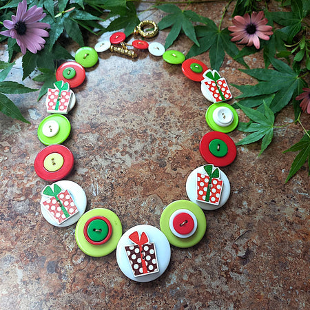 Handmade Button Necklace - Christmas Gifts