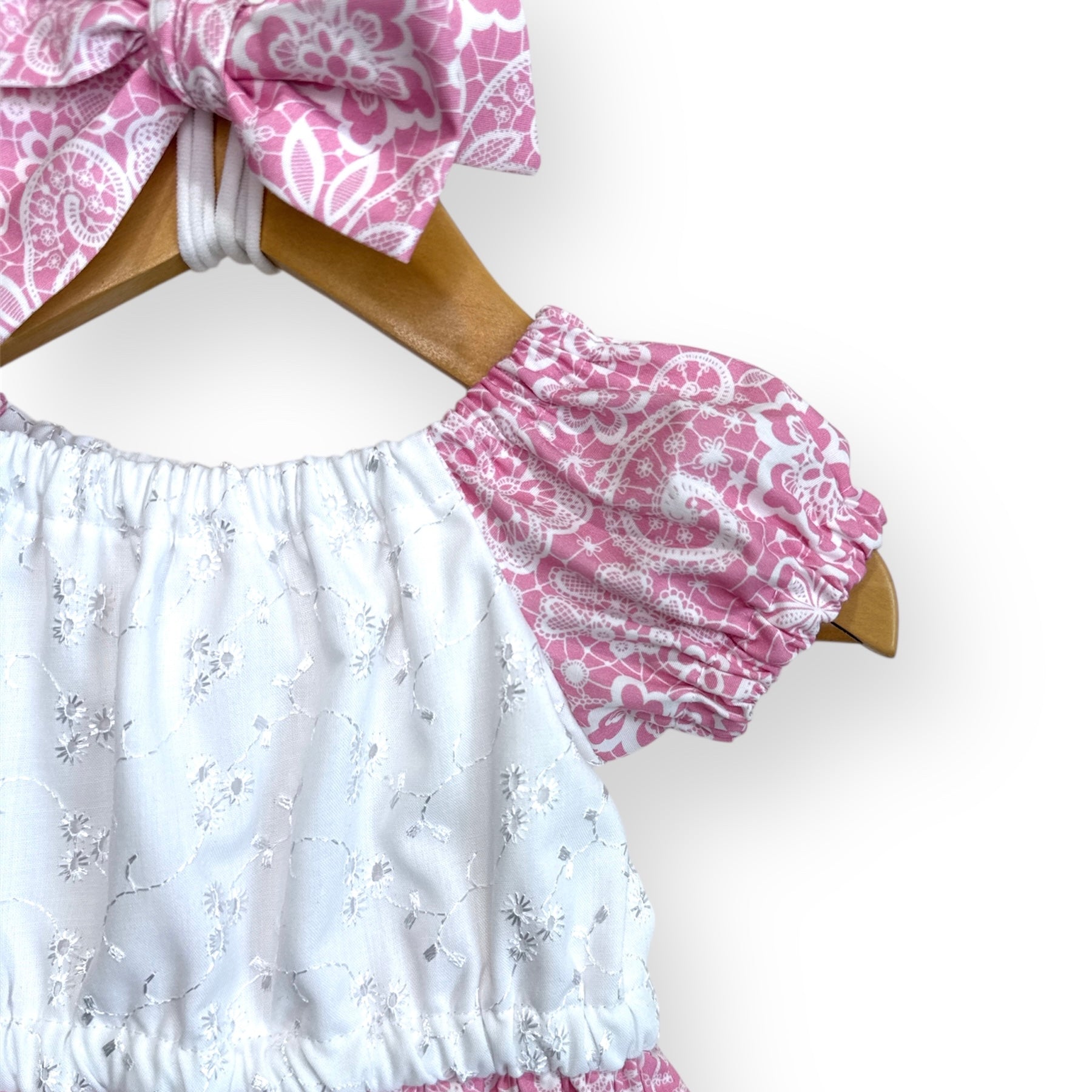 SIZE 00 Pink Lace Matilda Dress with Matching Bow